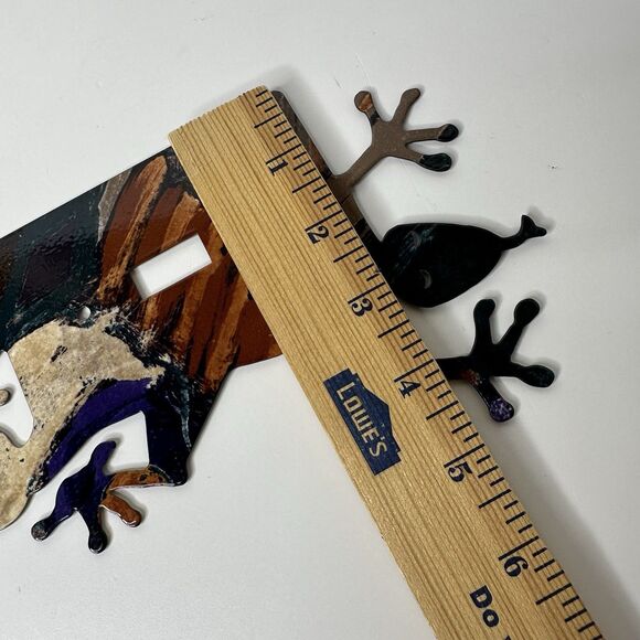 Southwestern Gecko Lizard Single Light Switch Plate Cover Metal Reversible - Picture 5 of 7